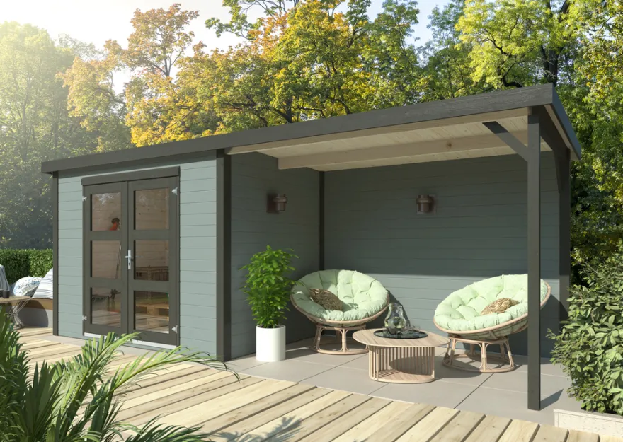 Palmako redskabsrum m/pergola Alma 560 x 184 cm