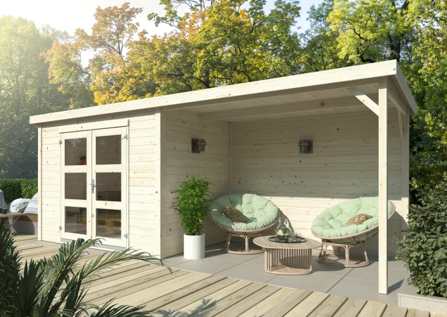 Palmako redskabsrum m/pergola Alma 560 x 184 cm
