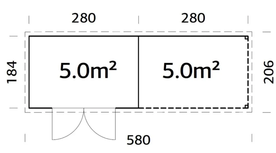 Palmako redskabsrum m/pergola Alma 560 x 184 cm