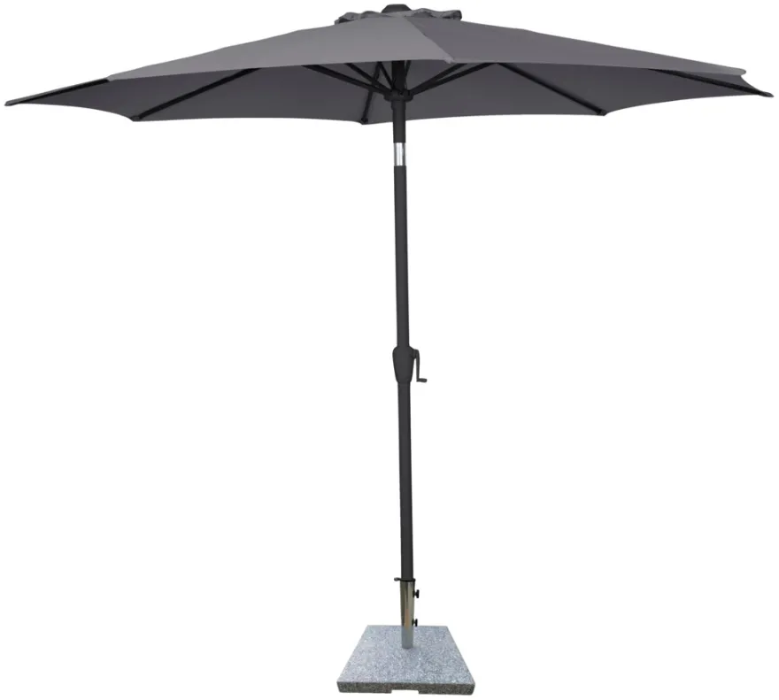 Parasol Arizona grå m/krank og tilt Ø300 cm - Sunlife®