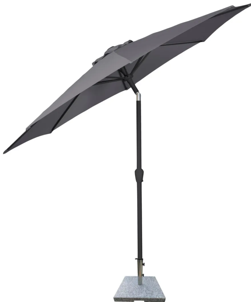 Parasol Arizona grå m/krank og tilt Ø300 cm - Sunlife®