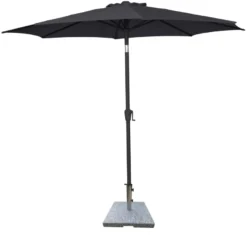 Parasol Arizona sort m/krank & tilt Ø300 cm - Sunlife®