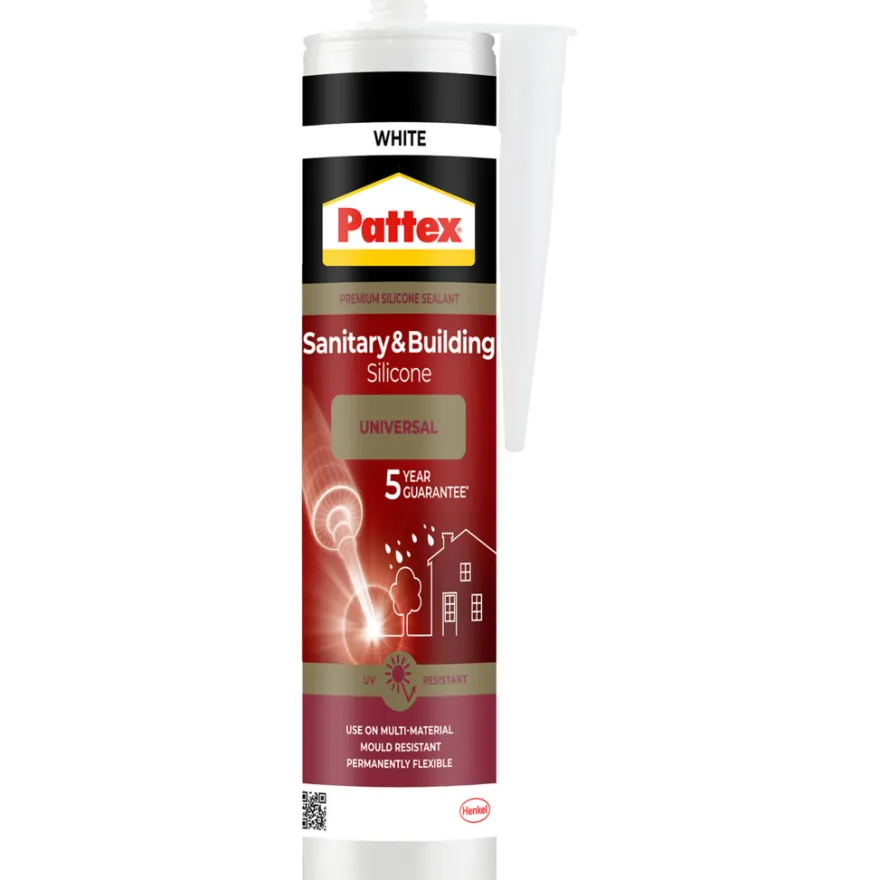 Pattex sanitets- og byggesilikone hvid