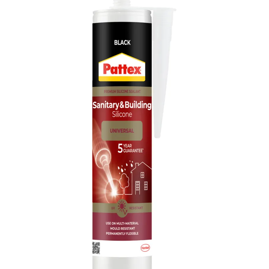 Pattex sanitets- og byggesilikone sort