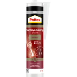 Pattex sanitets- og byggesilikone grå