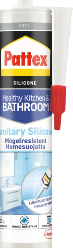 Pattex sanitetssilikone grå 280 ml