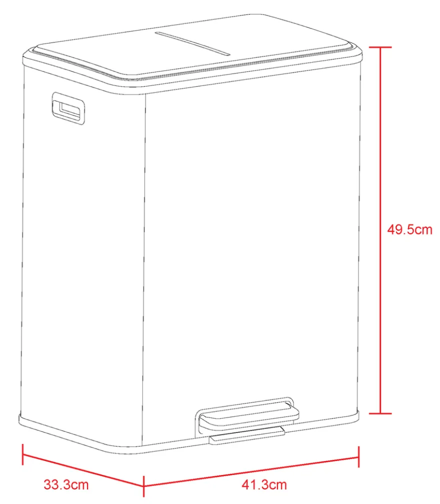 Pedalspand m/soft close 2 x 15 liter - G. Funder