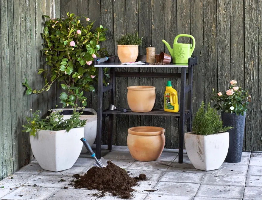 Plantebord sort 78 x 38 x 82 cm