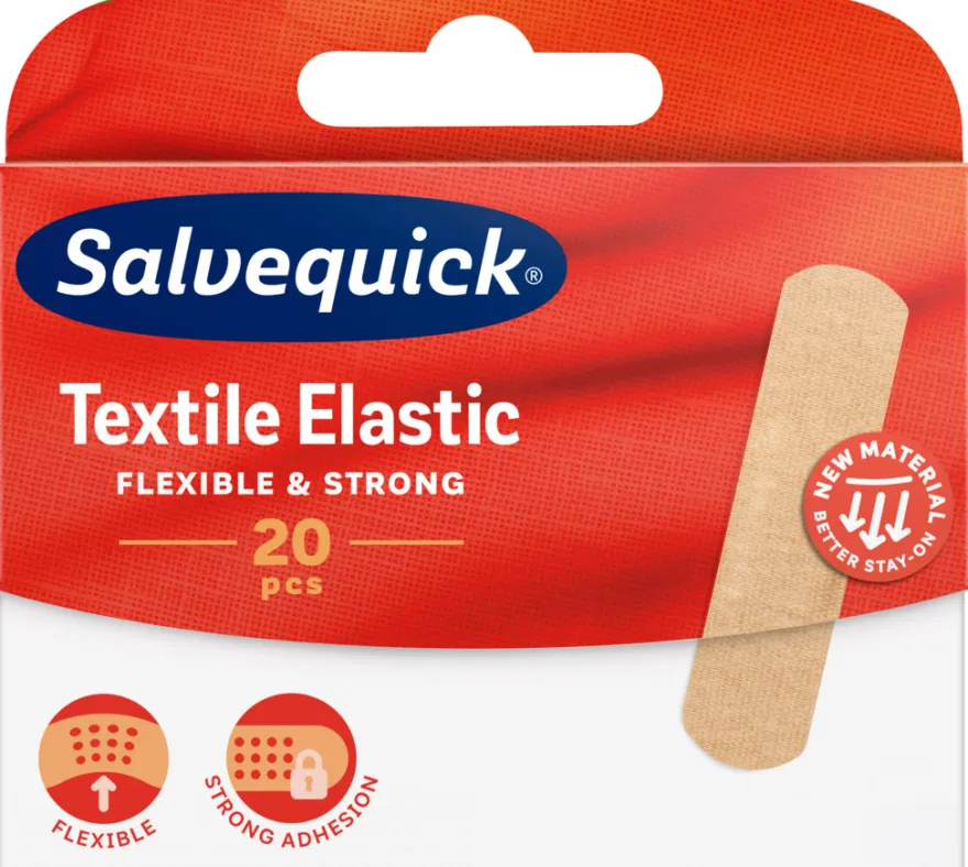 Plaster Salvequick Textile Elastic – 20 stk.