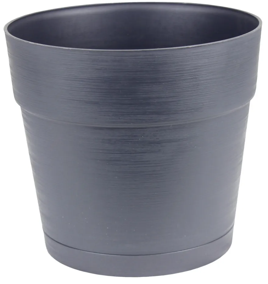 Plastkrukke m/selvvandingsdepot sort Ø20 cm