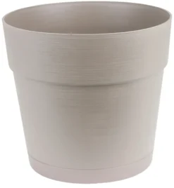 Plastkrukke m/selvvandingsdepot varm grå Ø38 cm