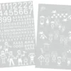 Postkassestickers med tal, bogstaver og figurer hvid