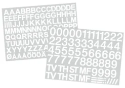 Postkassestickers med tal og bogstaver hvid