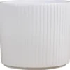 Potteskjuler Pillar Stripes hvid Ø17 cm