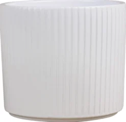 Potteskjuler Pillar Stripes hvid Ø11,5 cm