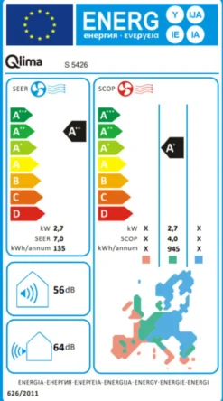 Qlima S-5426 varmepumpe med wifi