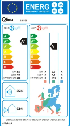 Qlima S-5435 varmepumpe med wifi