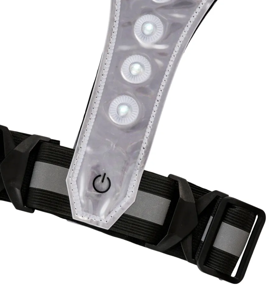 Refleksvest med LED sort/grå - BikeZone®
