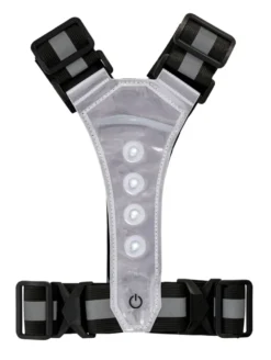 Refleksvest med LED sort/grå - BikeZone®