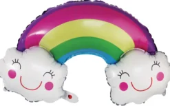 Regnbue folieballon 1 stk. B66 x H40 cm