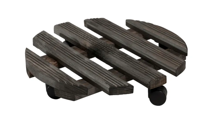 Rullevogn Ø30 cm sort træ