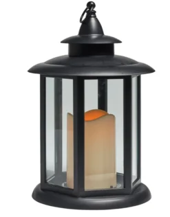 Rund lanterne med LED-bloklys