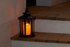 Rund lanterne med LED-bloklys