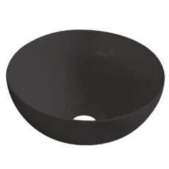 Rund porcelænsvask fritstående/topmonteret sort Ø40 cm