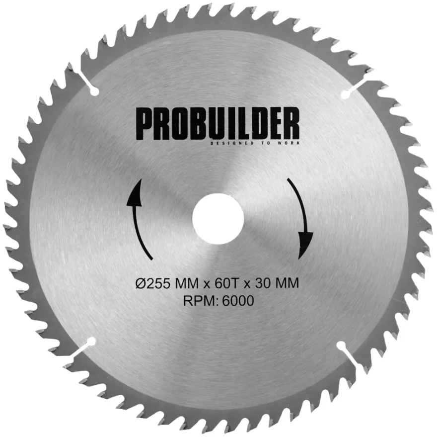 Rundsavsklinge Ø255 x 30 mm - 60T - Probuilder
