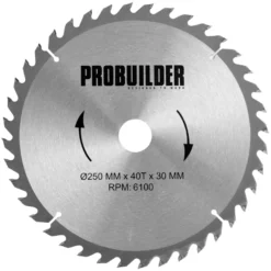 Rundsavsklinge Ø250 x 30 mm - 40T - Probuilder