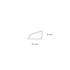 Sandliste MDF hvid - 9 x 15 x 3000 mm