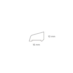 Sandliste plast sort - 10 x 16 x 3000 mm
