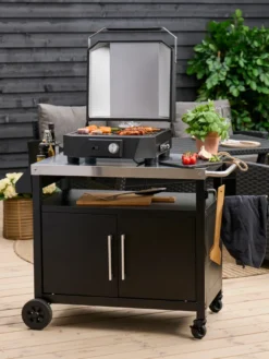Serveringsvogn Columbus sort stål - Sunlife®
