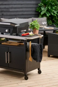 Serveringsvogn Columbus sort stål - Sunlife®