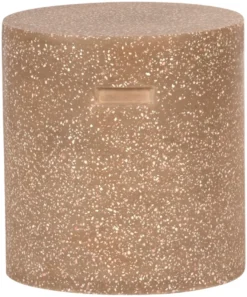 Skammel i brun terrazzo Ø37 x H40 cm