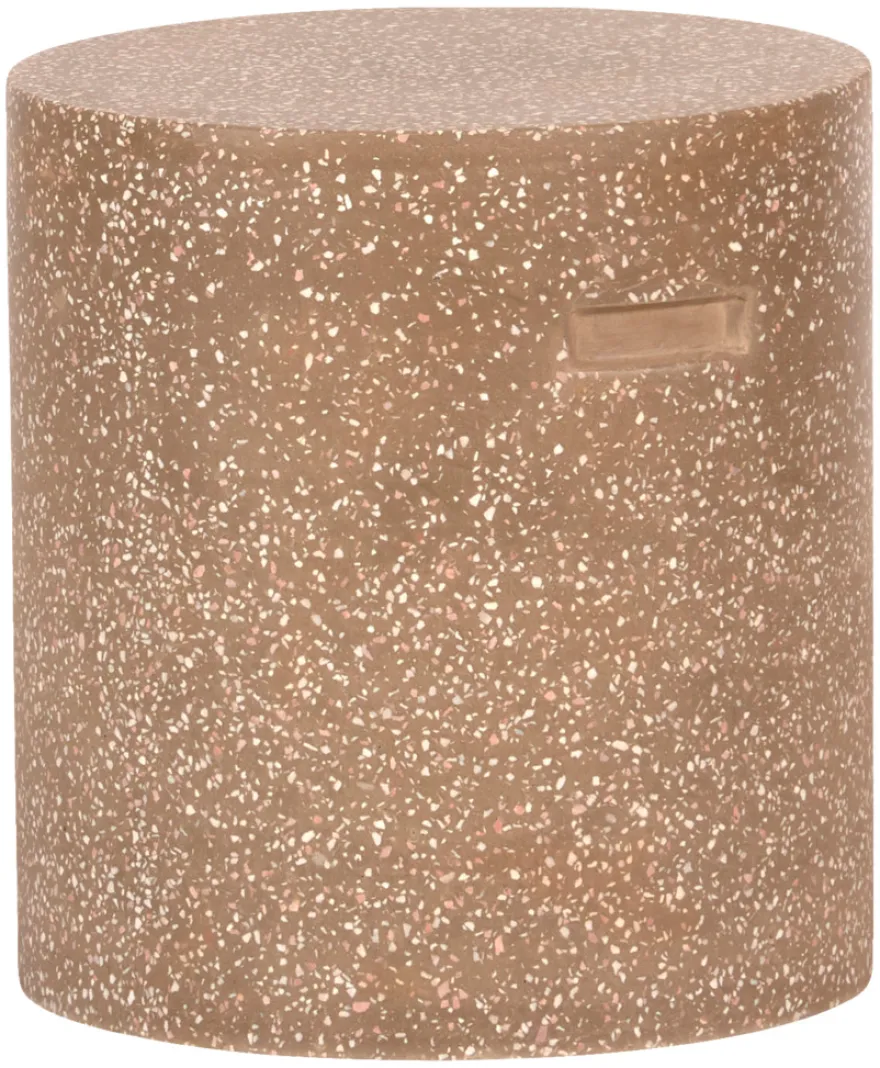 Skammel i brun terrazzo Ø37 x H40 cm