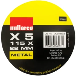 Skæreskiver til metal Ø115 mm - 5 pak