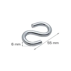 S-kroge 6 mm elforzinket 2 stk.