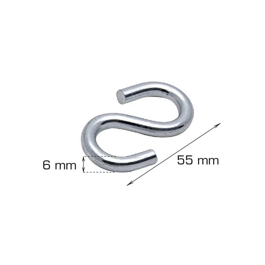 S-kroge 6 mm elforzinket 2 stk.