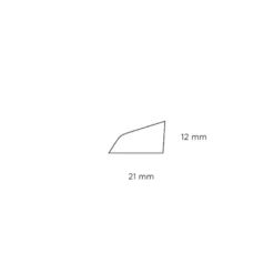 Skureliste MDF hvid - 12 x 21 x 3000 mm