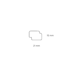 Skyggeliste hvid - 15 x 21 x 3000 mm