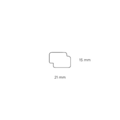 Skyggeliste hvid - 15 x 21 x 3000 mm