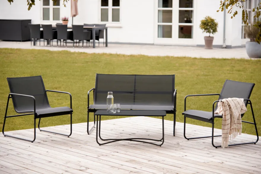 Sofasæt stål sort 4 dele - Envy