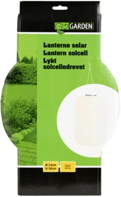 Solarlanterne aflang Ø24 x H38 cm - Garden®