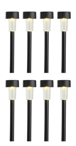 Solcellelamper til haven sort H35,5 cm 8-pk. - Garden®