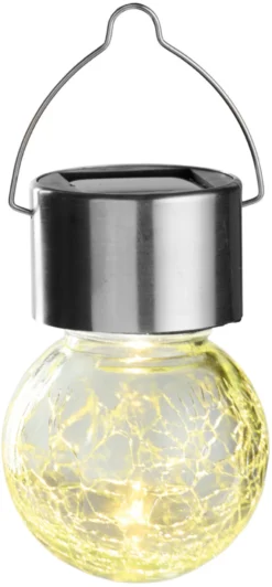 Solcellepære glas/metal Ø6 cm 3-pk. - Garden®