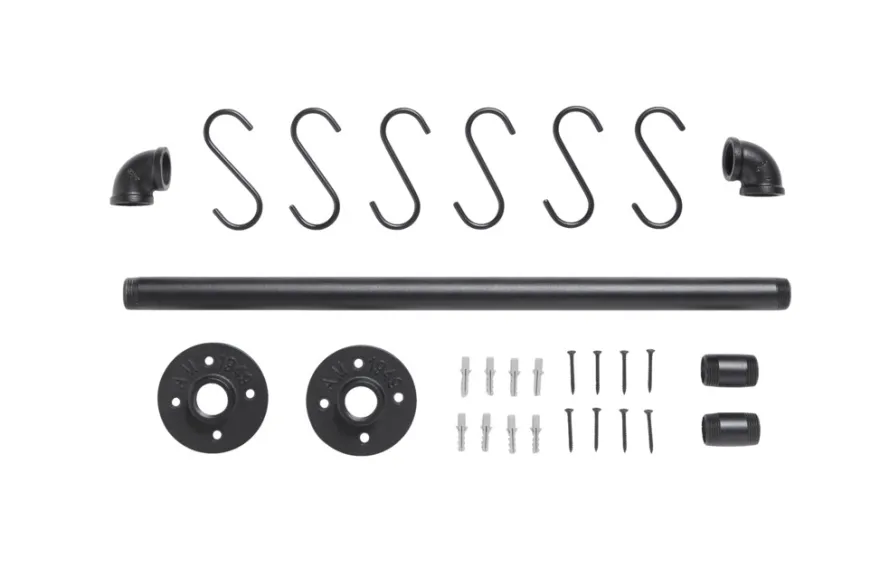 Stang m/6 kroge sort 615 mm