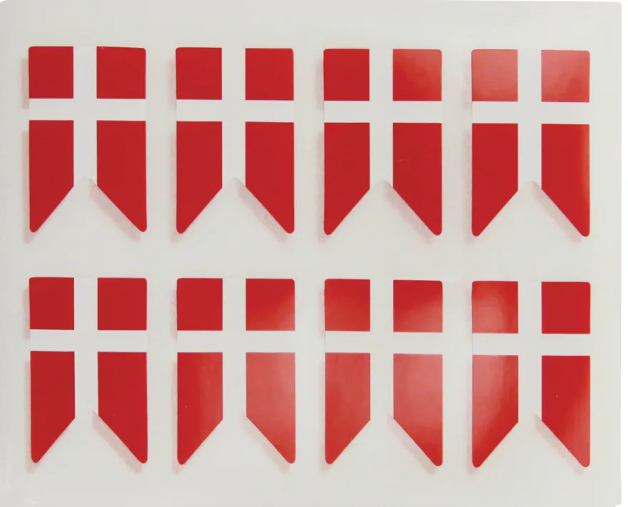 Stickers flag dannebrog 3 ark