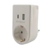 Stikadapter schuko m/USB & mobilholder - Elworks