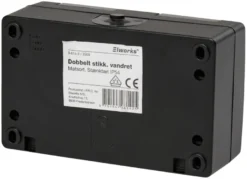 Stikkontakt dobbelt m/jord matsort - Elworks